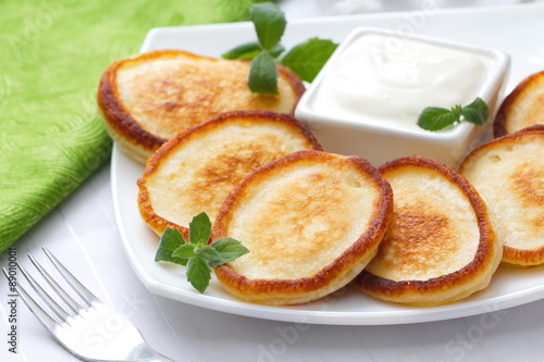 Pancakes with sour cream