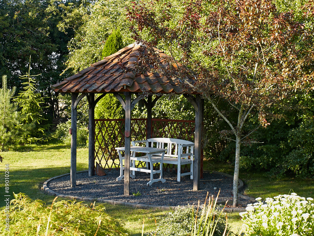 Beautiful home garden gazebo pavilion Stock Photo | Adobe Stock