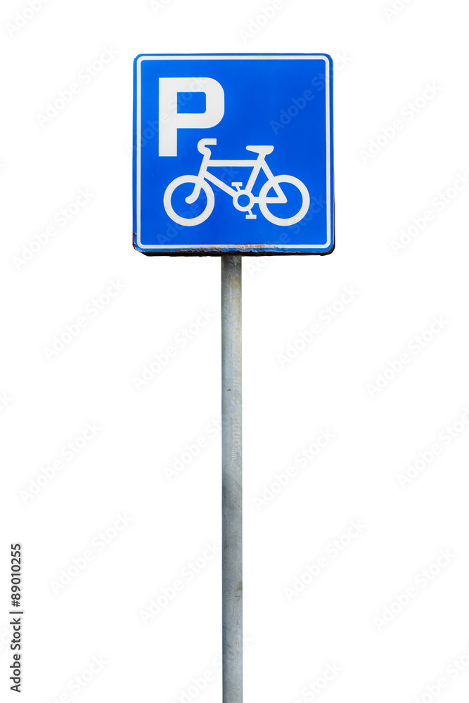 Parking bicycle sign, isolate on white background Parking bicycle sign, isolate on white background