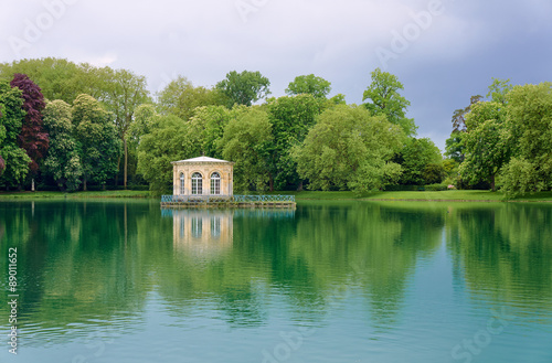 pavilion in the park in royal residence in Fontainebleau, France .
