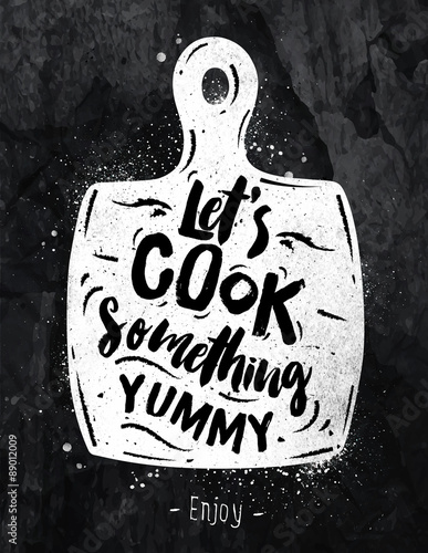 Poster cutting board chalk