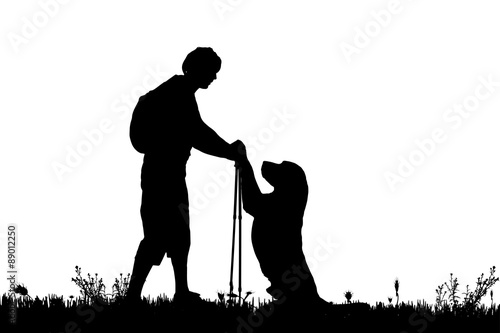 Vector silhouette of the man.