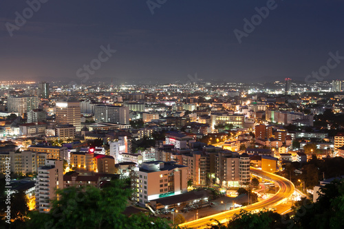 Pattaya beautiful city  travel landmark night scape view in thailand © bowlingphotoman