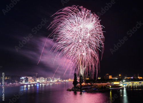 Obraz na płótnie Pyromagic Szczecin 2015 - Fireworks w salonie