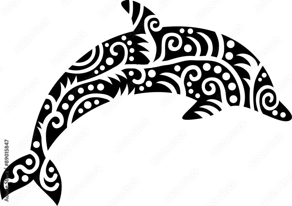 Fototapeta premium Dolphin with pattern
