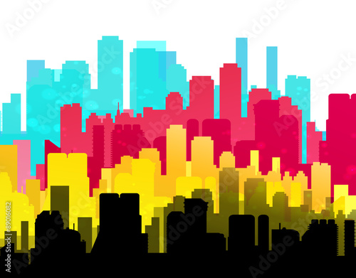 CMYK city print service background
