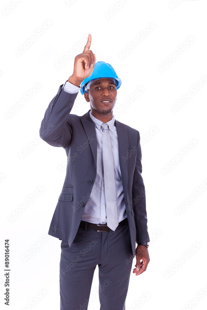 African American architect  white pointing finger - black people