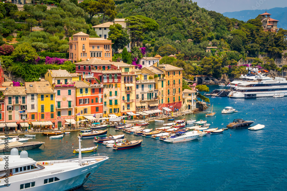 PORTOFINO, ITALY - JULY 2015 - A view of the town 