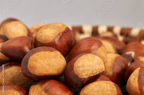 Basket of large chestnuts