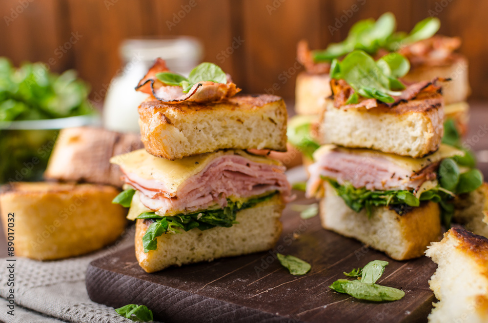French toast with homemade ham, gouda cheese French toast with homemade ham, gouda cheese