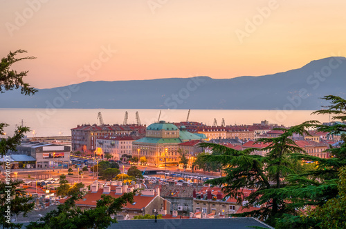 RIJEKA, CROATIA - JULY 2015 - A panorama of the city and the bay photo