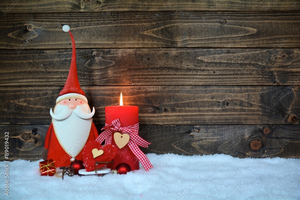 Schwarzer Weihnachtsmann-Hintergrund Für Fotos – Afroamerikanischer Santa Mit Rentier & Baum – Fotobanner Für Party & Dekoration