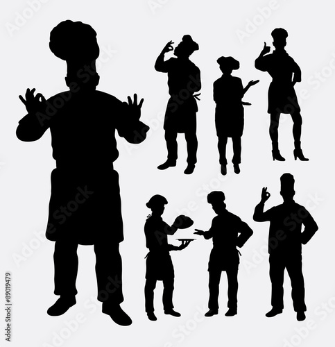 Master chef profession silhouettes