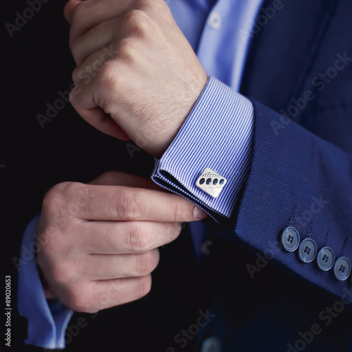 Man's style. dressing suit, shirt and cuffs