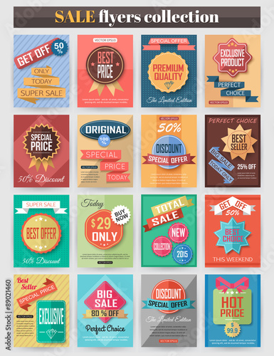Set of colorful Sale flyers. Best creative design for Sale and