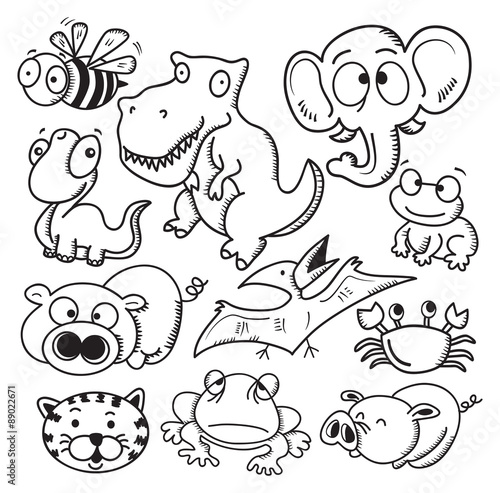 various animal cartoon