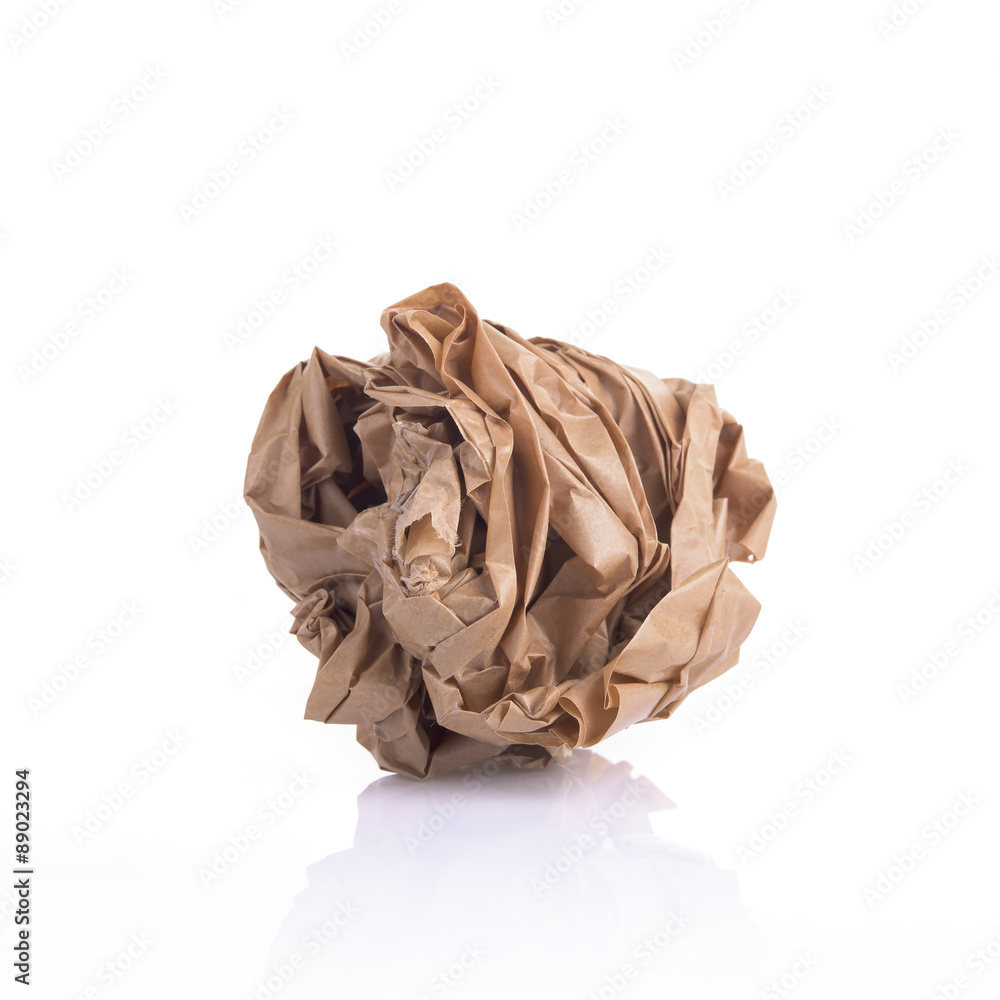 Crumpled paper on white background Crumpled paper on white background