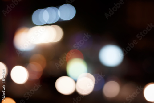 Abstract bokeh from light on the road