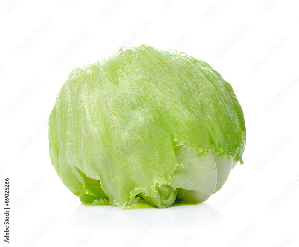 Green Iceberg lettuce on White Background Green Iceberg lettuce on White Background