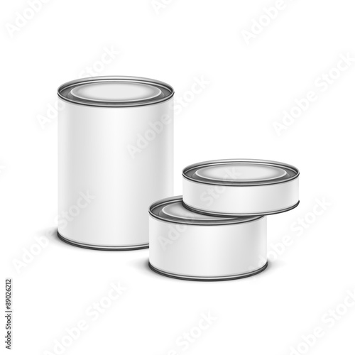 White tin box packaging container tea coffee isolated vector