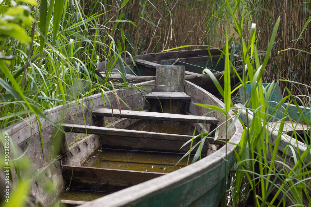 The old boat on the river