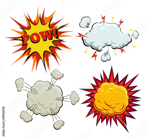 Boom, explosion and pow set