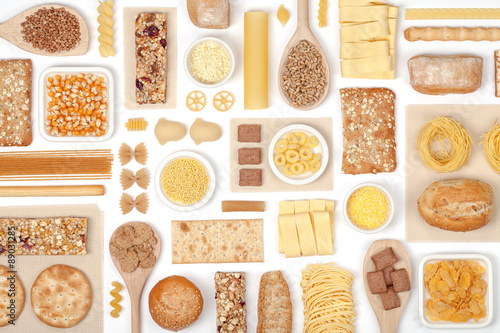 cereals on white background