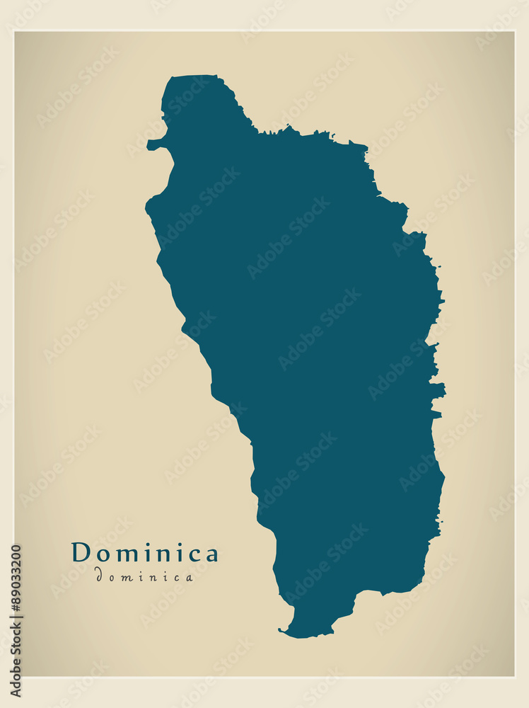 Modern Map - Dominica DM