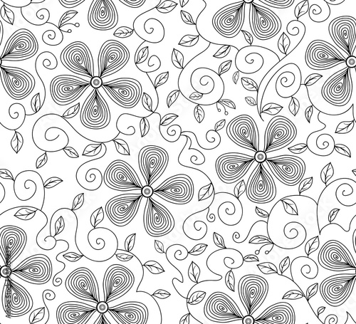 Beautiful vector seamless pattern with flowers