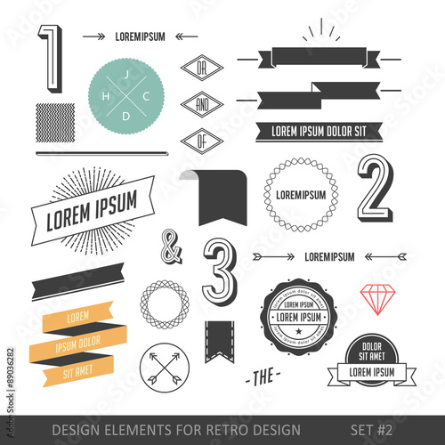 Hipster style infographics elements set for retro design. With r