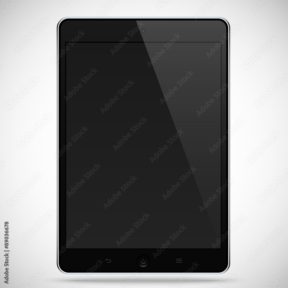 realistic detailed tablet with touch screen isolated