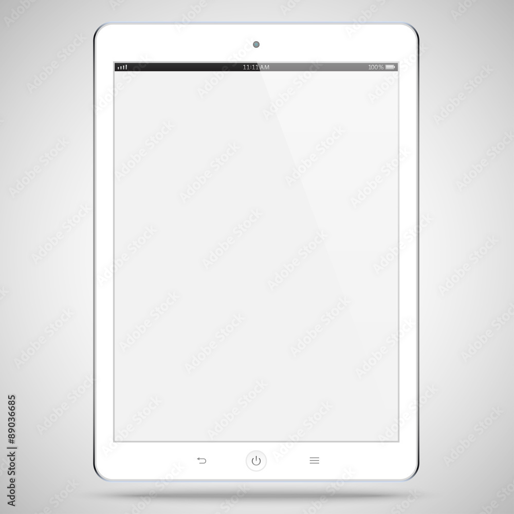 realistic detailed tablet with touch screen isolated realistic detailed tablet with touch screen isolated