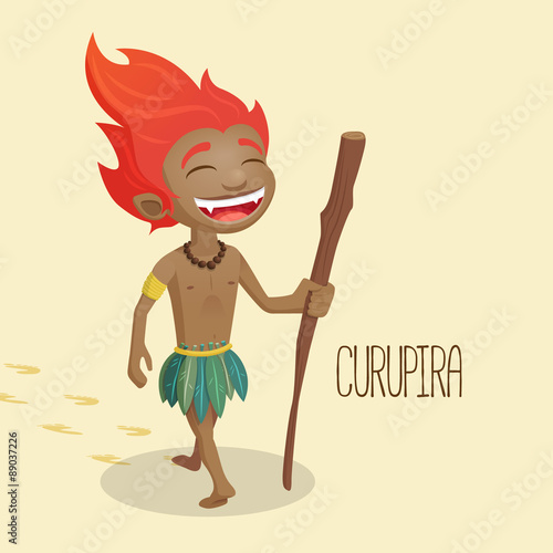 Papier peint Curupira, guardian of forests - legend of the brazilian folklore