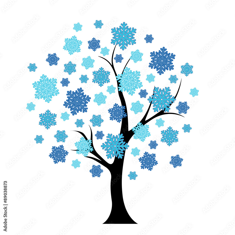 Blue winter tree
