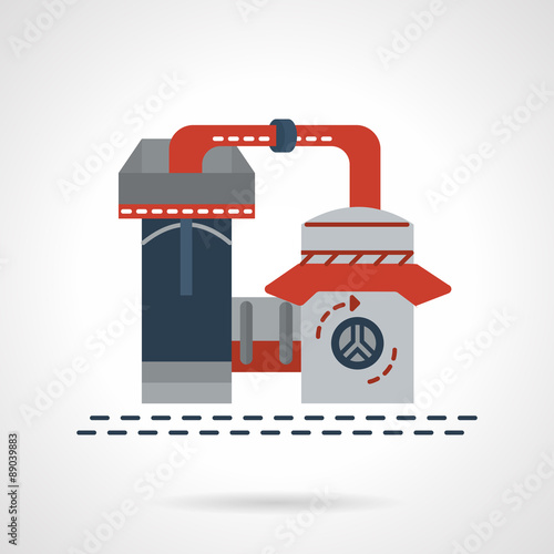Refinery plant flat vector icon