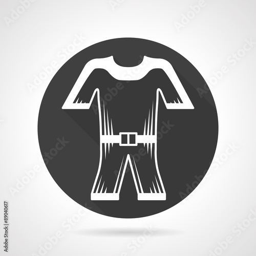 Wetsuit black round vector icon