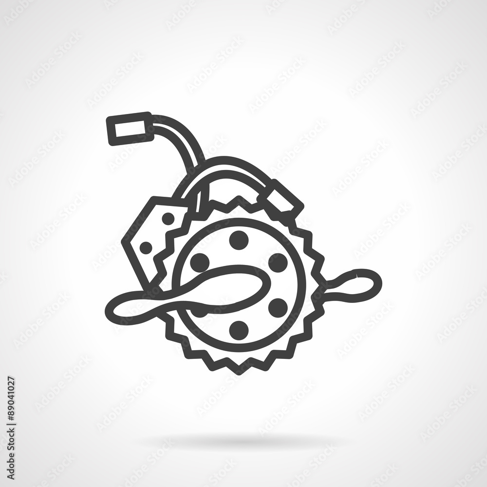 Fototapeta premium Electric bike parts line vector icon