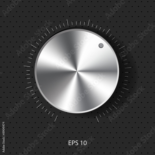 sound control knob with metal texture