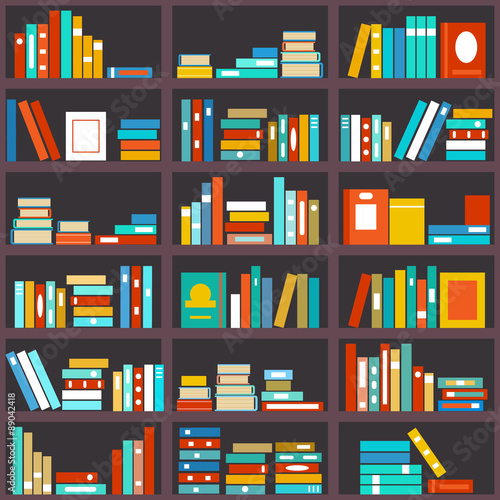 Bookshelf seamless background