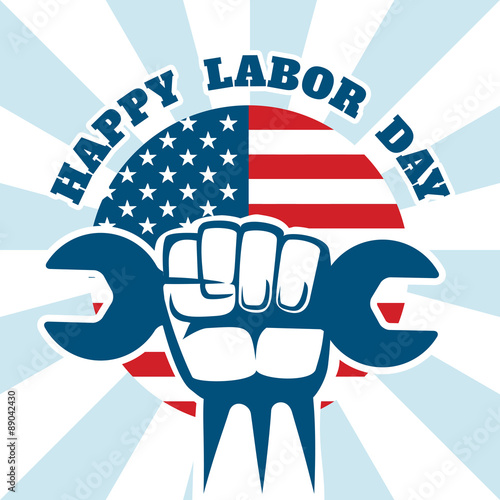 Happy Labor Day and workers right vector poster