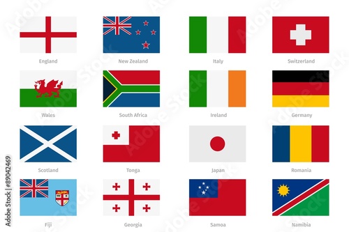 Flags in flat style. England and Wales, Scotland Ireland