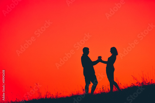 silhouette Happy couple in love