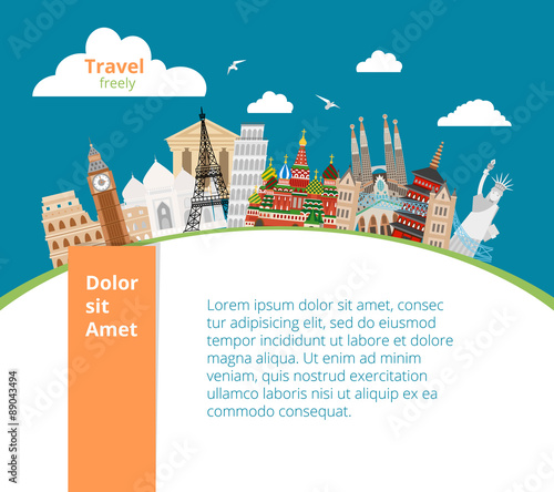 World landmarks background