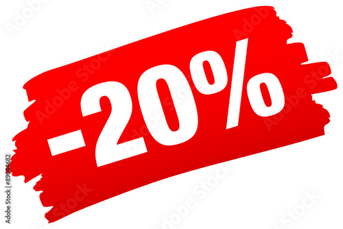 Brushstroke "-20%" Red