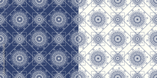 Ornamental seamless pattern with traditional Arabic ornaments. 