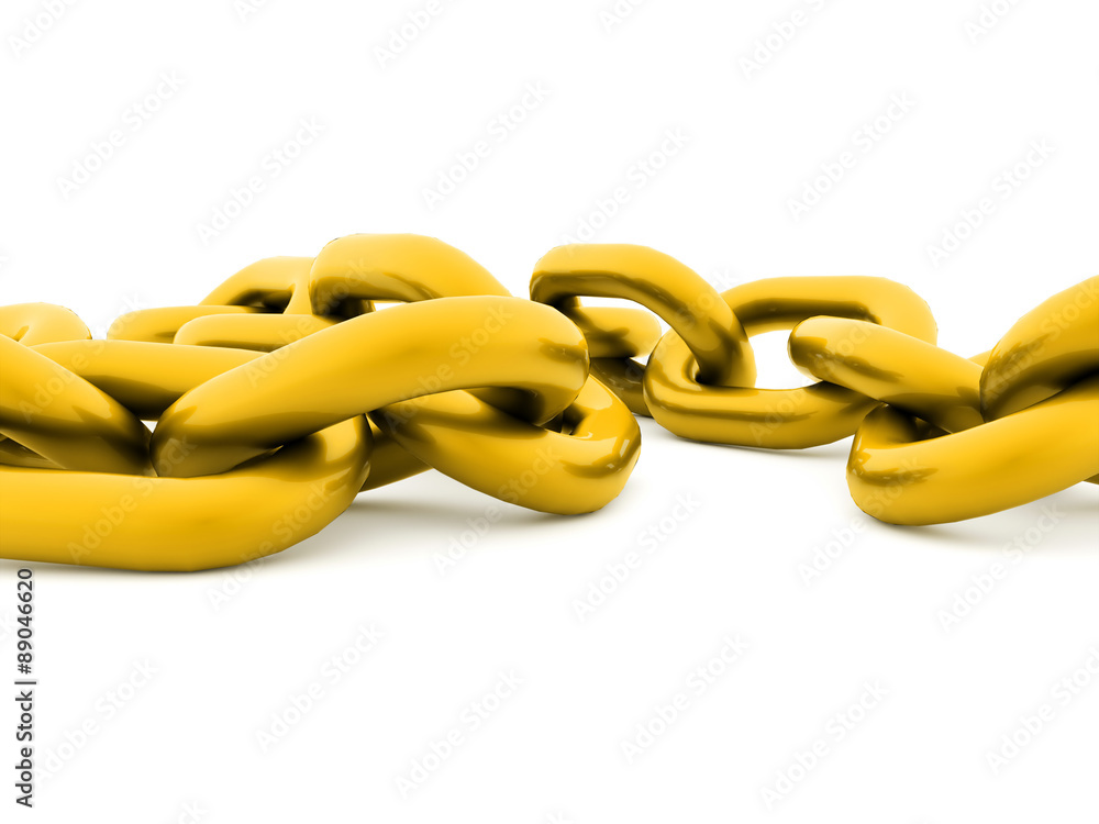 Fototapeta premium Chain concept rendered on white background