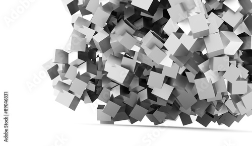 Abstract geometric cubes background rendered