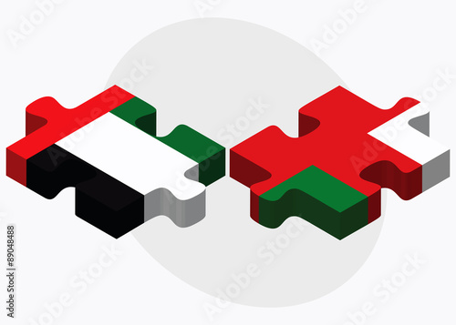 United Arab Emirates and Oman Flags