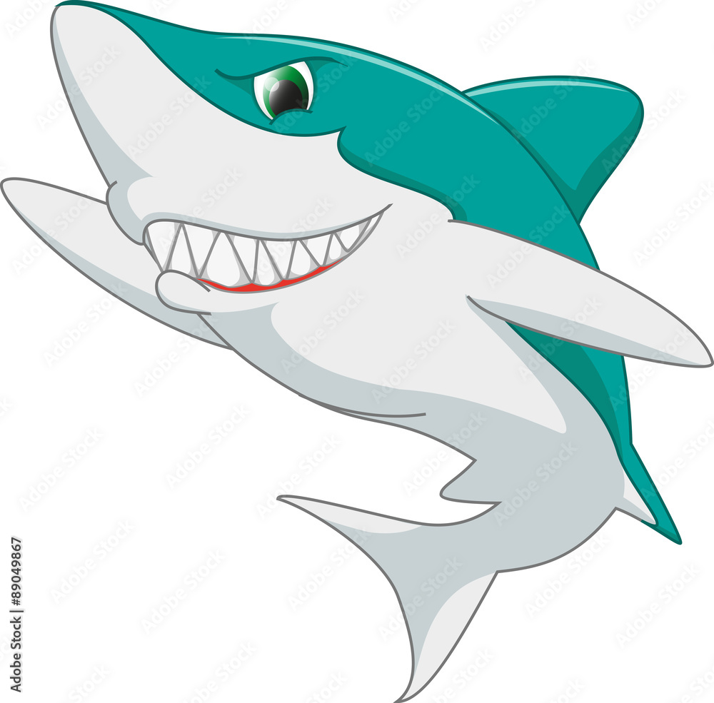 Naklejka premium cute shark cartoon