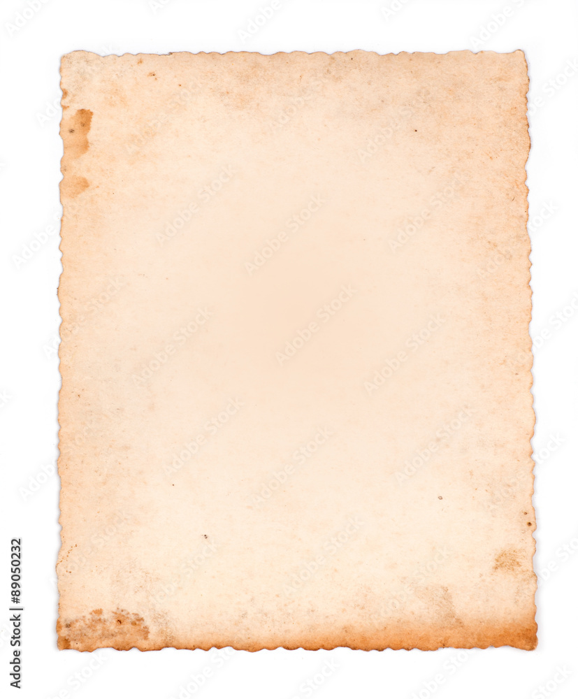 old paper isolated on white background
